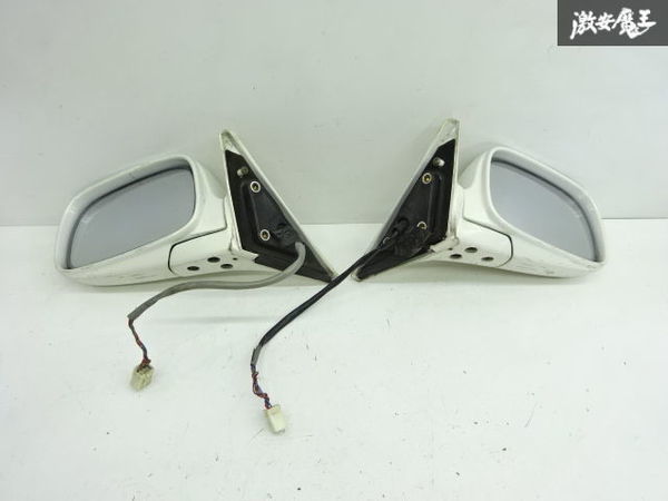 保証付 トヨタ 純正 GX100 JZX100 マーク2 ドアミラー 左右 電動格納 5ピン 動作OK MURAKAMI5551 ホワイトパール系 即納 棚13-2 GX100 JZX100 マーク2