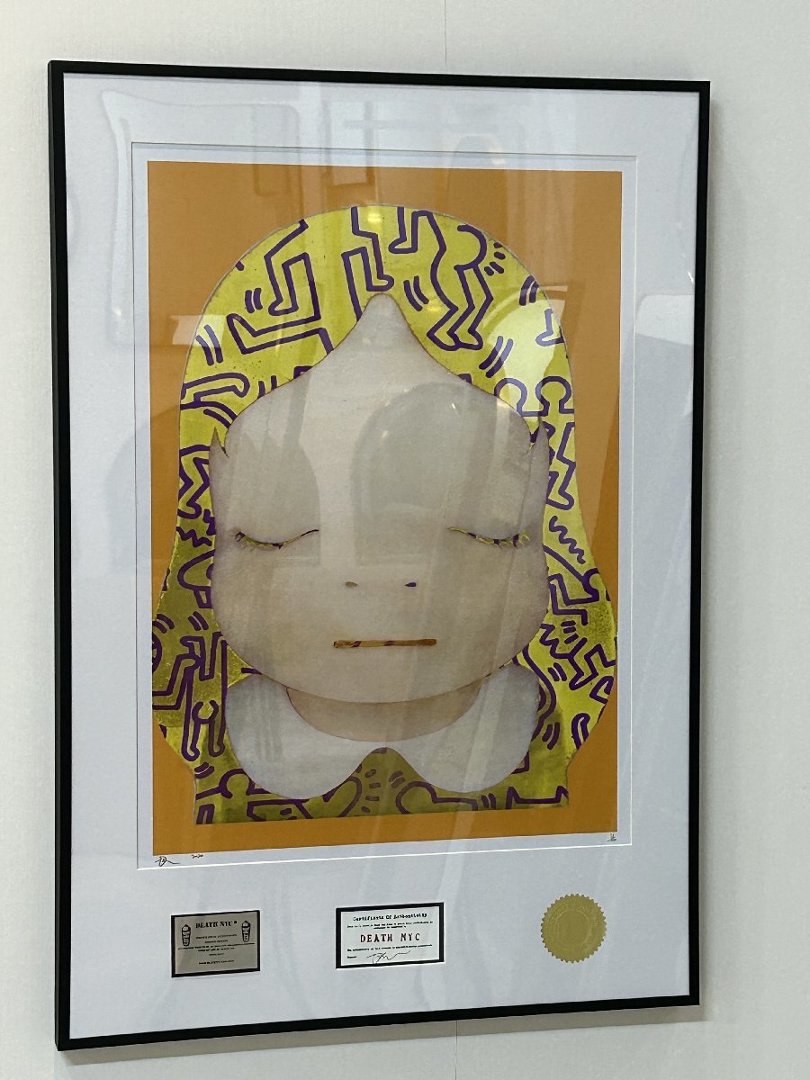 DEATH NYC 額付き 世界限定100枚 アートポスタ 奈良美智 NARA YOSHITOMO 髪 バンクシー BANKSY ダンサー 黄色い 現代アート C5