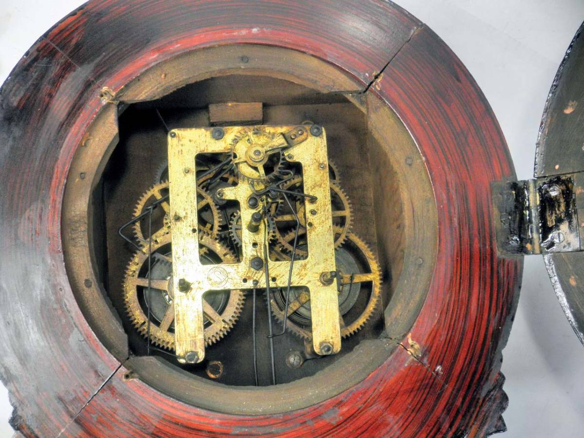 精工舎 掛時計 張り四ツ丸達磨 真鍮枠 明治45年～大正元年頃 ボンボン