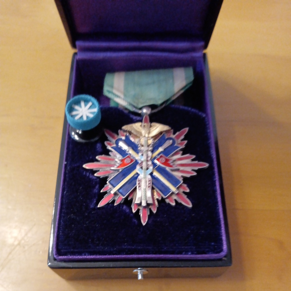 明治期 功五級金鵄章 旧日本軍 勲章 略綬 共箱付き 美