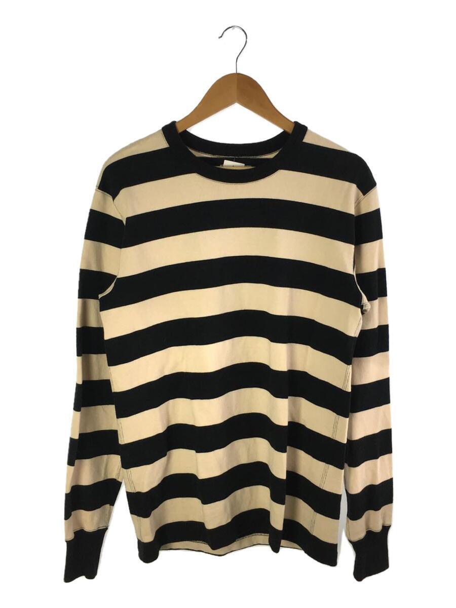 WEST RIDE◆HEAVY BORDER LONG TEE/長袖Tシャツ/40/コットン/BLK/ボーダー