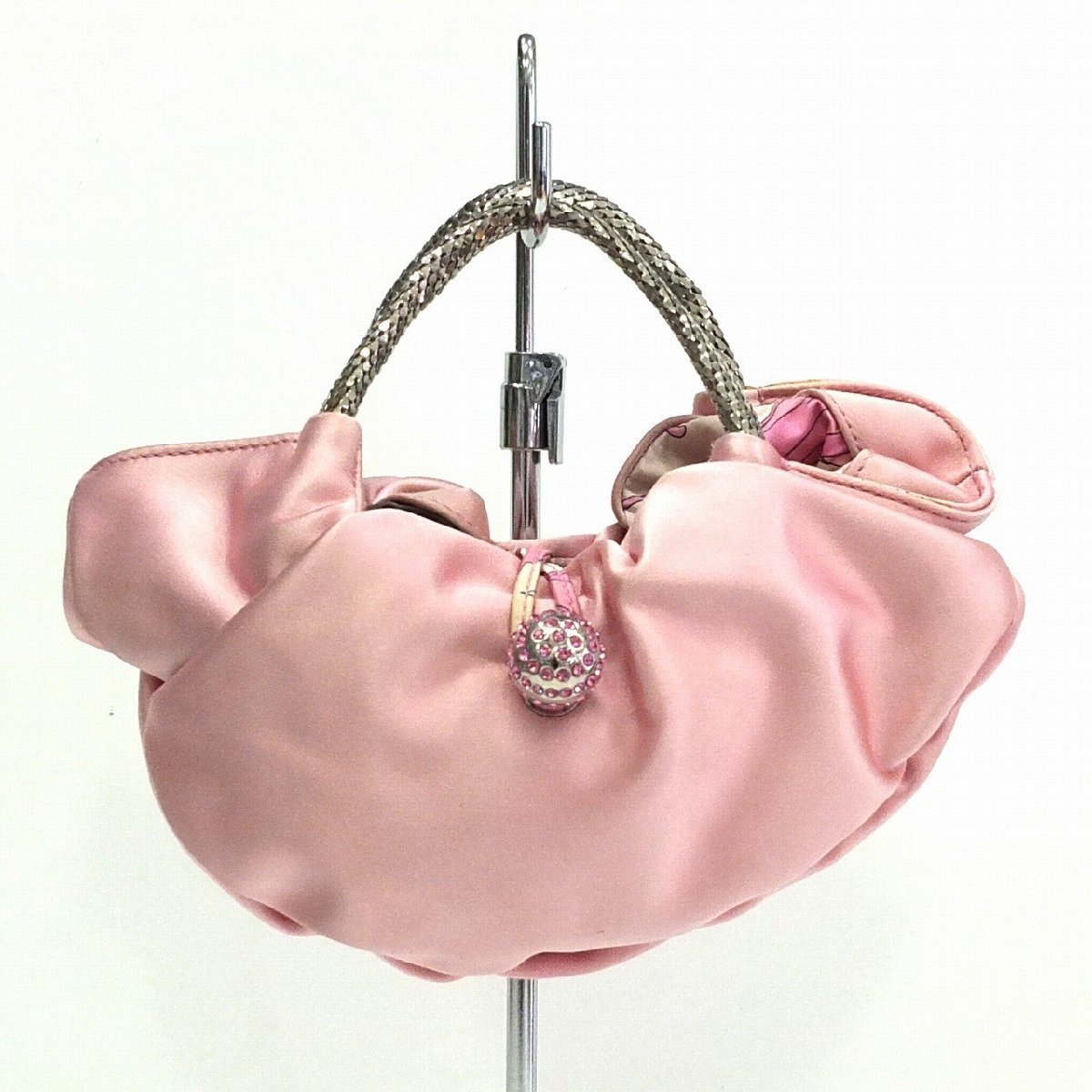 Emilio Pucci エミリオプッチ ミニポーチ ハンドバッグ サテン ピンク