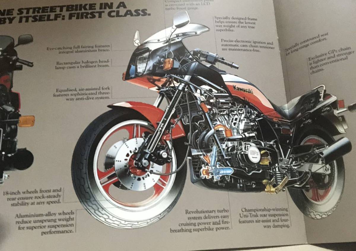 当時物 80sビンテージ 1985 Kawasaki 750 TURBO 英語カタログ カワサキ 