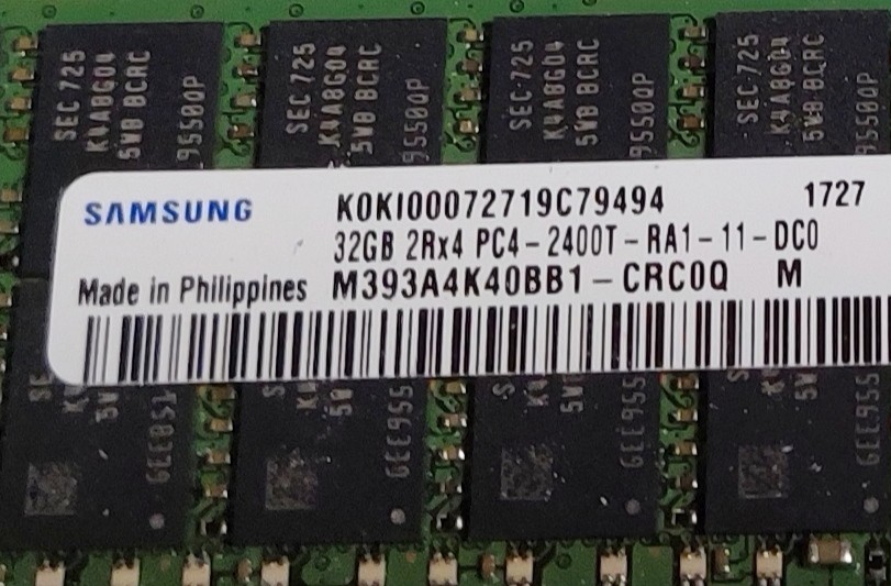 SAMSUNG 32GB 2Rx4 PC4-2400T-RA1-11-DC0 サーバー用DDR4メモリ 32GB 2