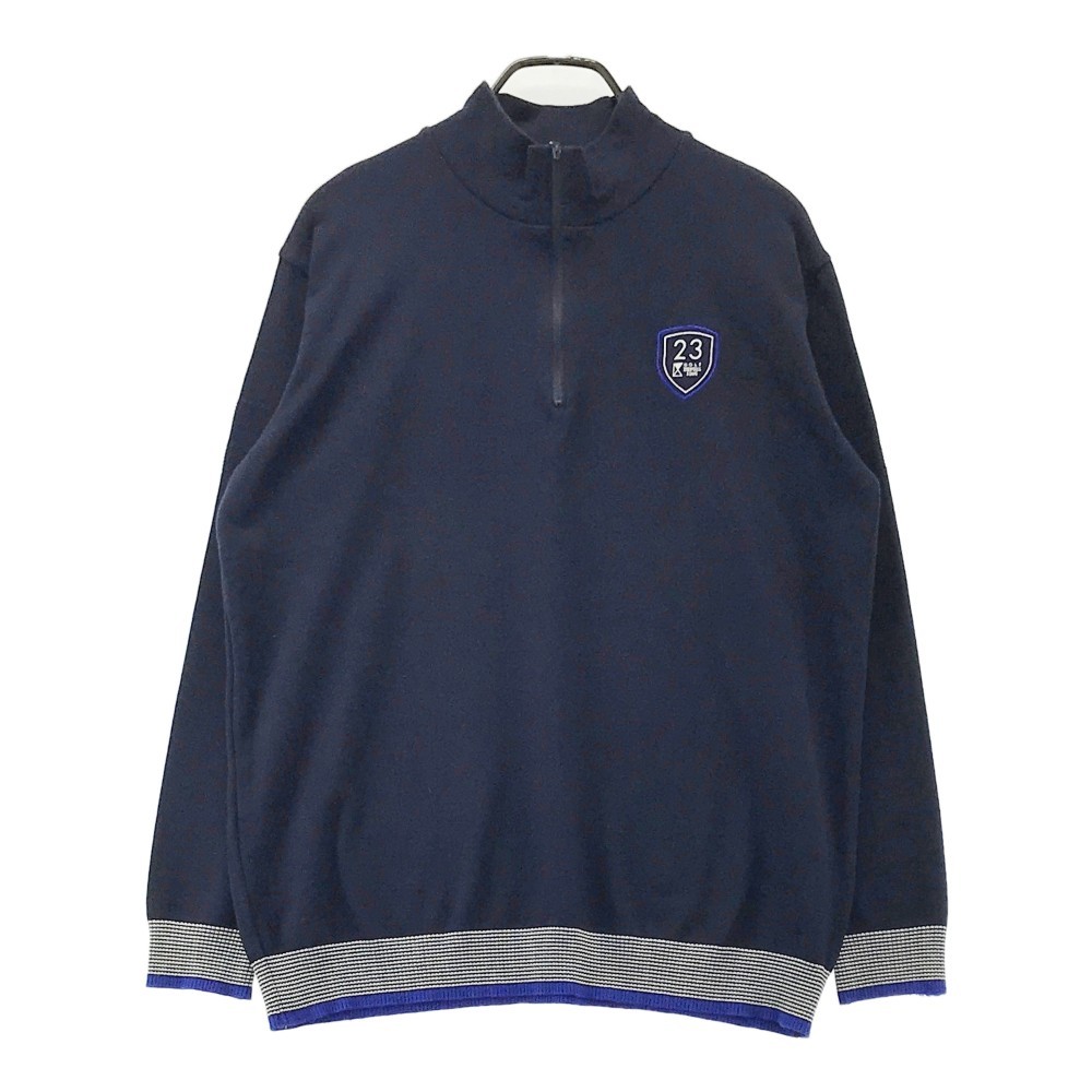 23区GOLF ニジュウサンクゴルフ ハーフジップ ニットセーター ネイビー