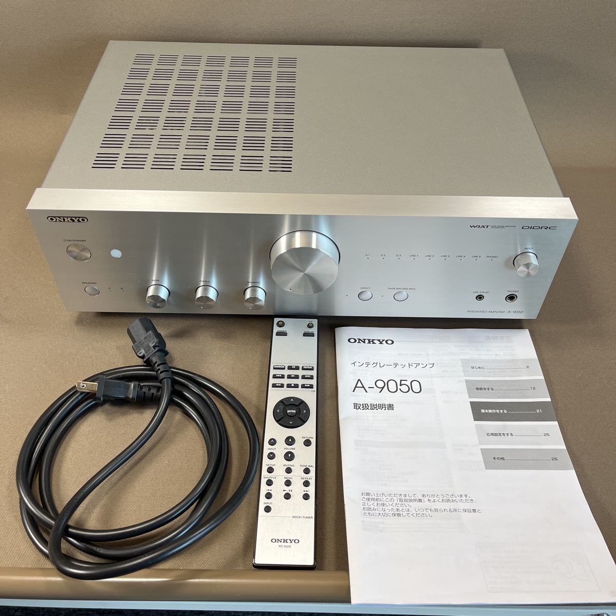 美品 】ONKYO オンキョー プリメインアンプ A-9050 取扱説明書 