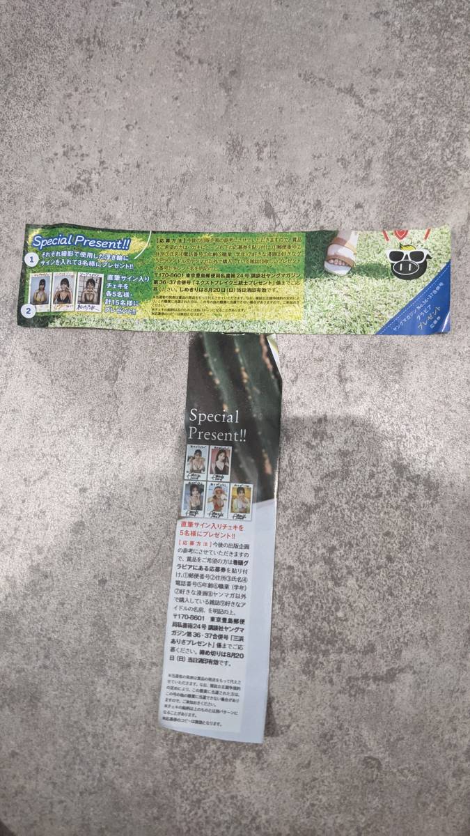 応募券 ヤングマガジン ネクストブレイク三銃士 川道さら 夏芽すず 紀 