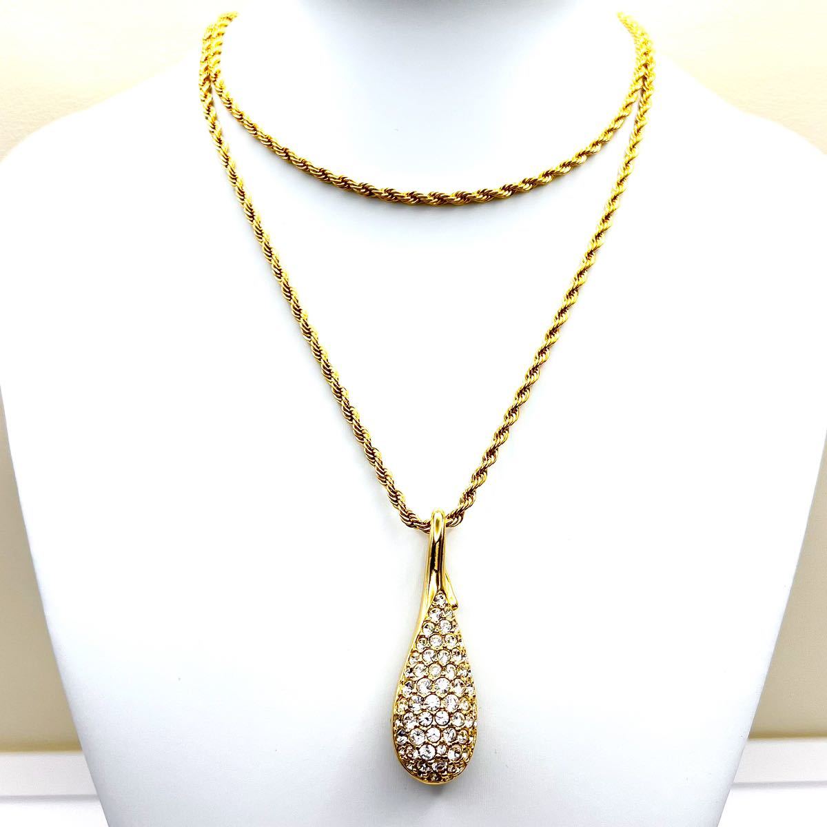 SWAROVSKI｜スワロフスキー ロング ネックレス アクティ ゴールド 