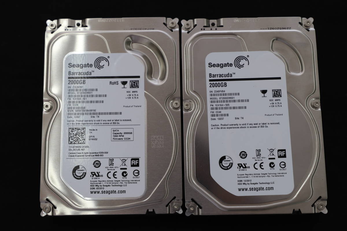 2TB Seagate HDD 3年付 Video 使用時間=0時間 2TB HDD 3.5 seagate 213