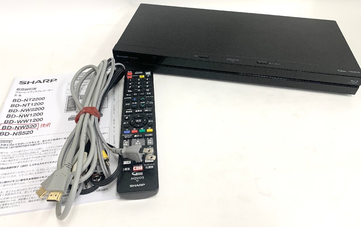 SHARP シャープ BD-NW520 ブルーレイディスクレコーダー 2019年製