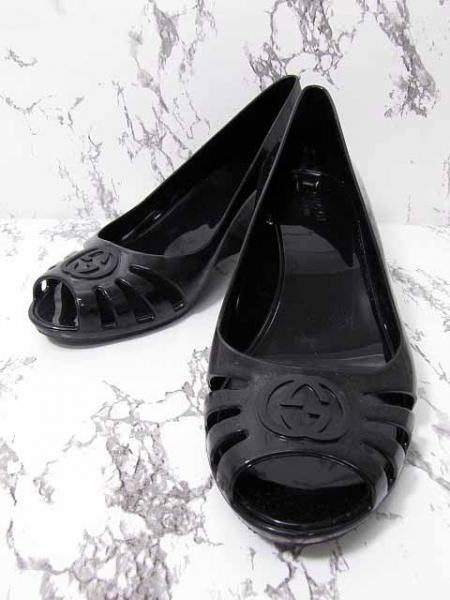 グッチ GUCCIラバー パンプス サンダル ロゴ入り