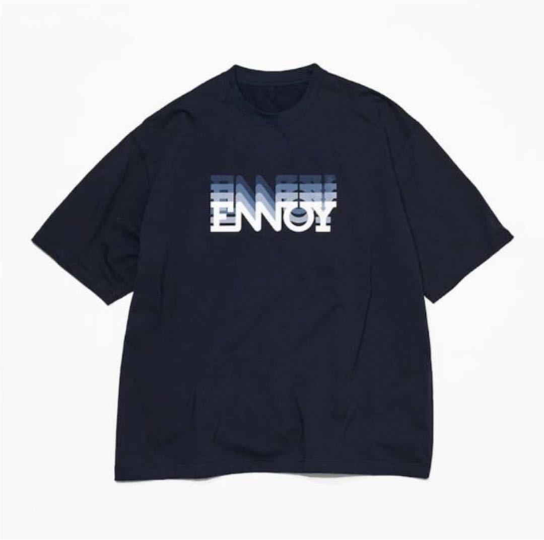 ENNOY Electric Log TEE Navy XLサイズ 新品XL】ENNOY エレクトリック ロゴ グラデーションT シャツ XLサイズ