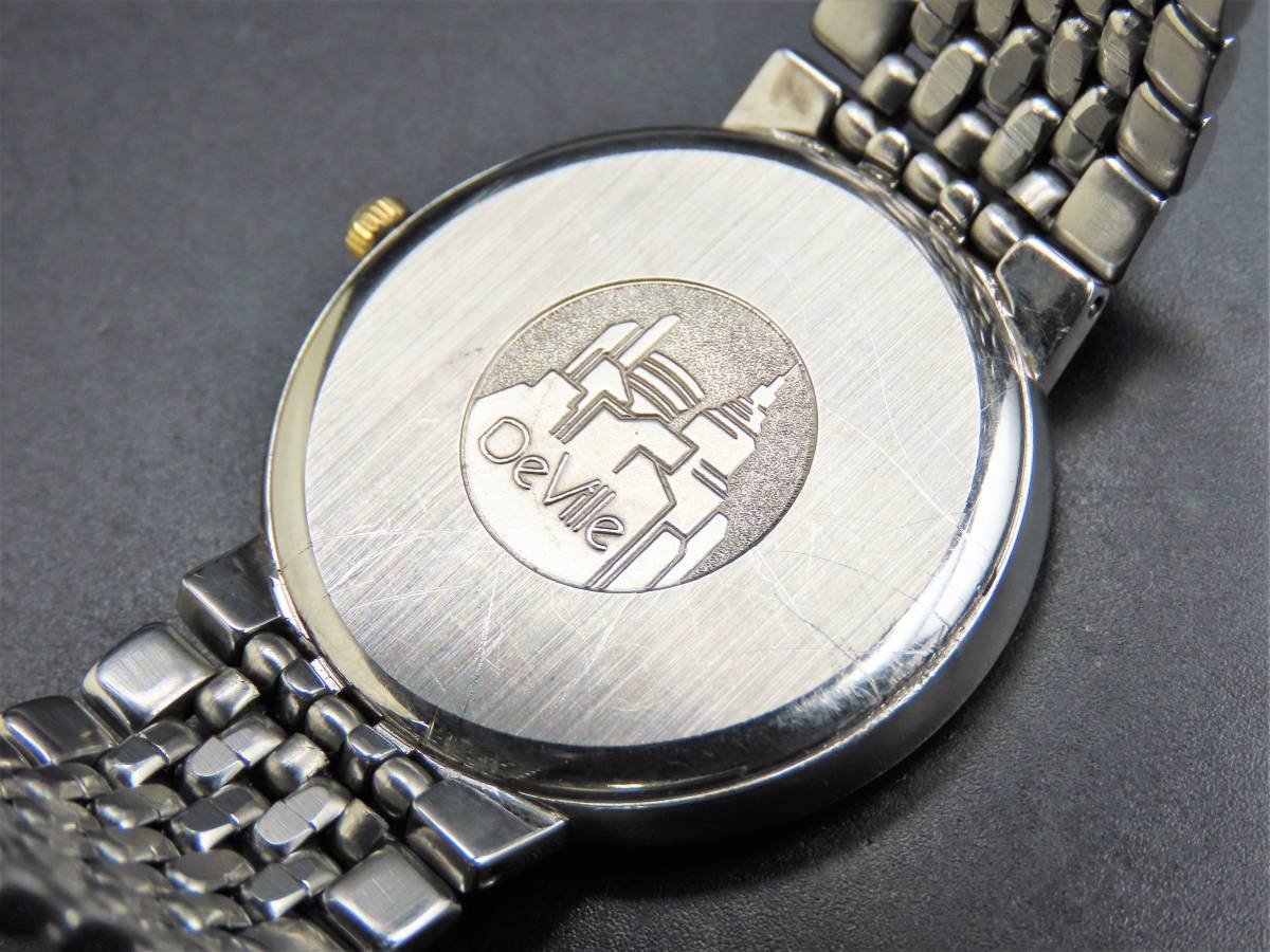 1円～! 稼動品☆正規品 OMEGA オメガ デビル クォーツ デイト ホワイト  