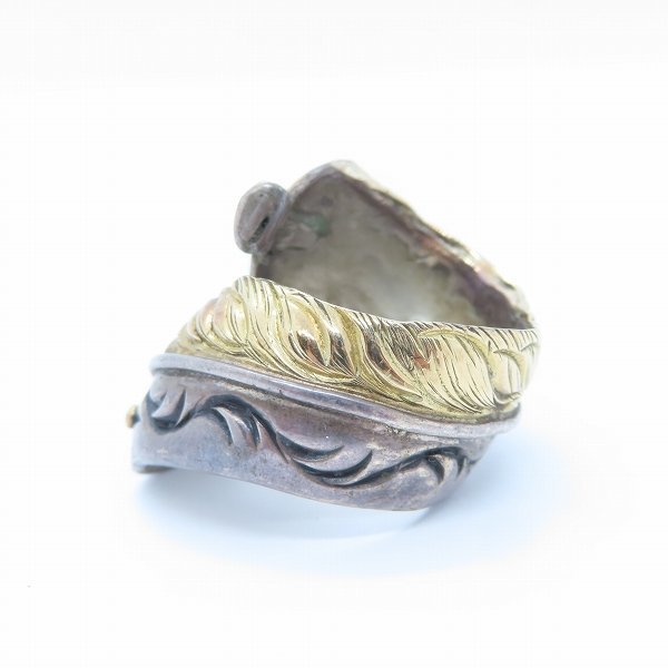 BIG HAND/ビッグハンド K18×シルバー コンビフェザーリング/15.5-18号