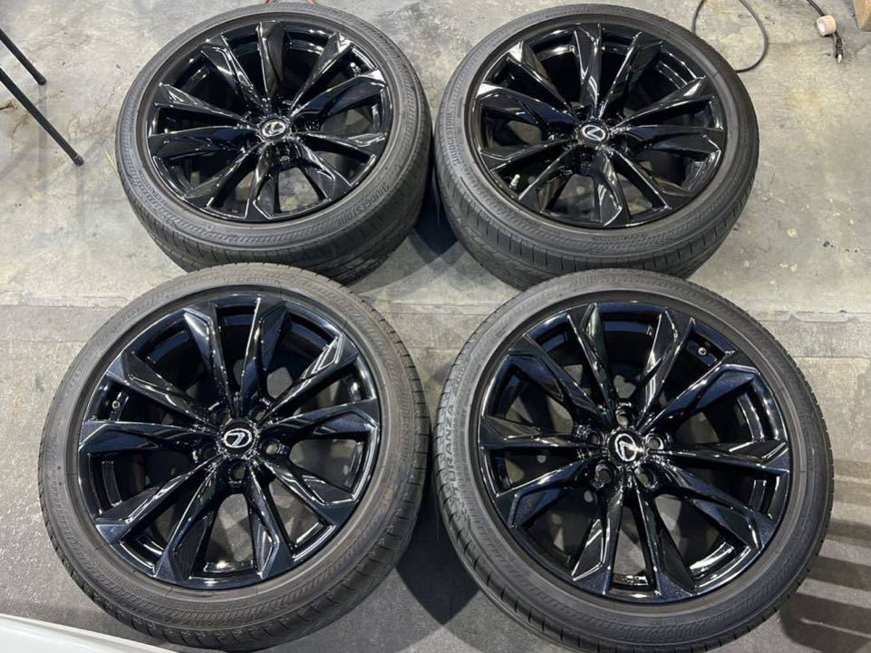 LS500h Fスポーツ純正20インチホイールタイヤセット！ブリヂストン.9.5J8.5J PCD120空気圧センサーつきレクサス223グラファイトブラック