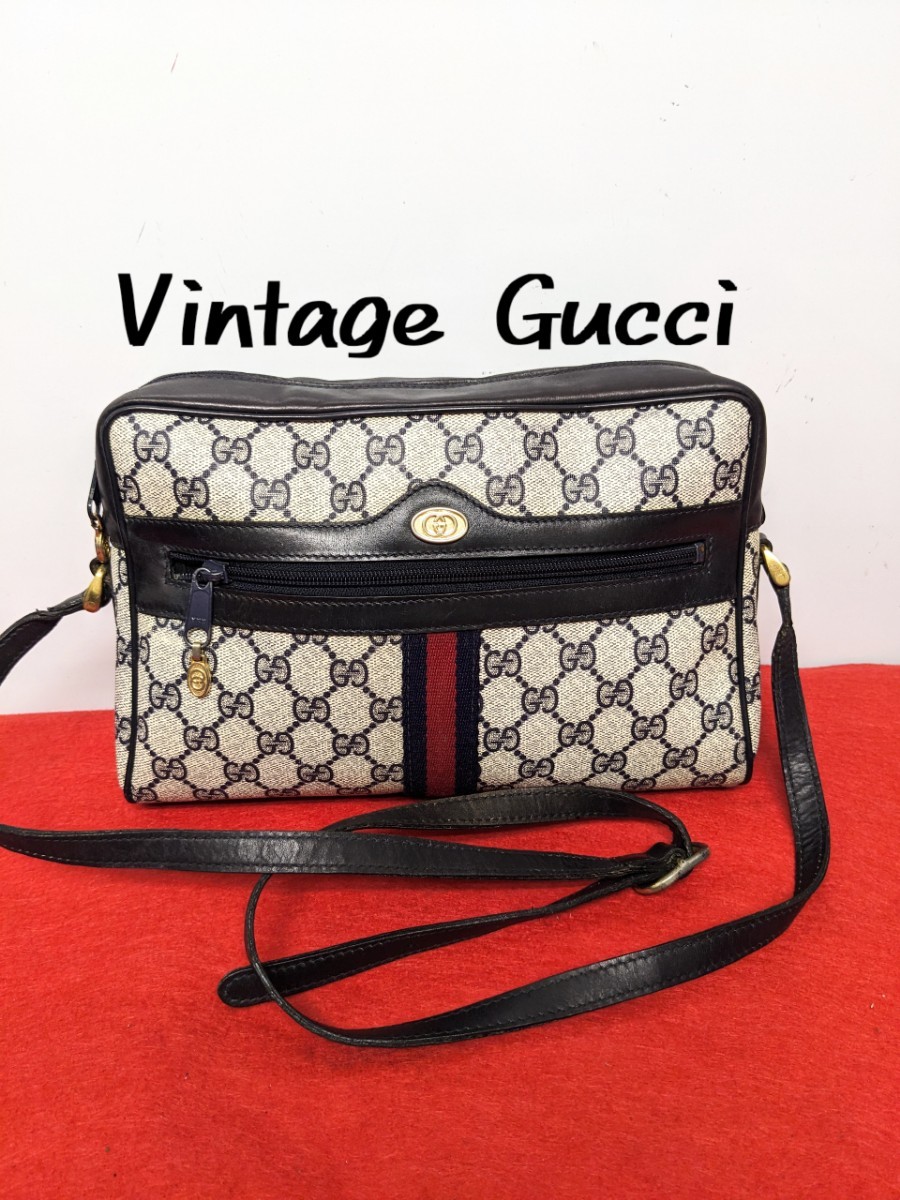美品 極上!Gucci シェリーライン ショルダーバッグ ネイビー 美品 極上!Gucci シェリーライン ショルダーバッグ ネイビー