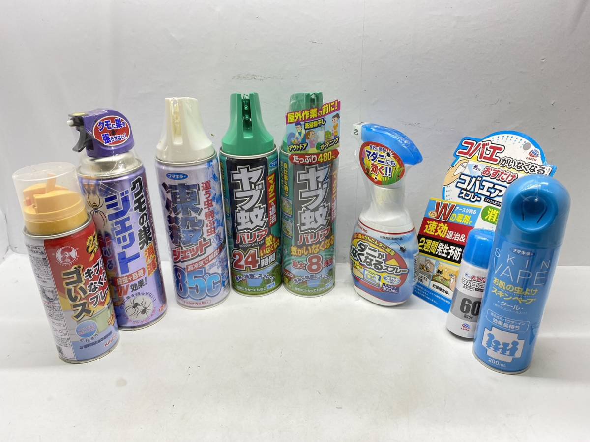 送料無料g23455 殺虫剤 まとめ ヤブ蚊 蜘蛛の巣ジェット ゴキブリいなくなるスプレー ダニ コバエ 虫除けスプレー クール 8本 セット まと