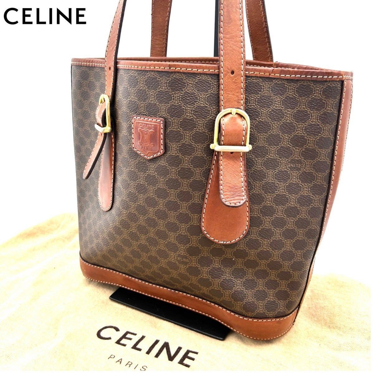 極美品 CELINE セリーヌ M06 マカダム トリオンフ ブラゾン