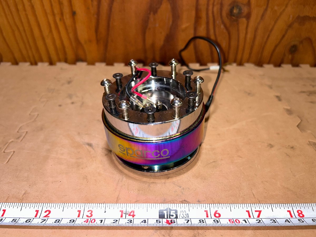 スパルコ?　sparco?　クイックリリース　ステアリング脱着　ボス　レガシィBP5/momoで使用　中古品