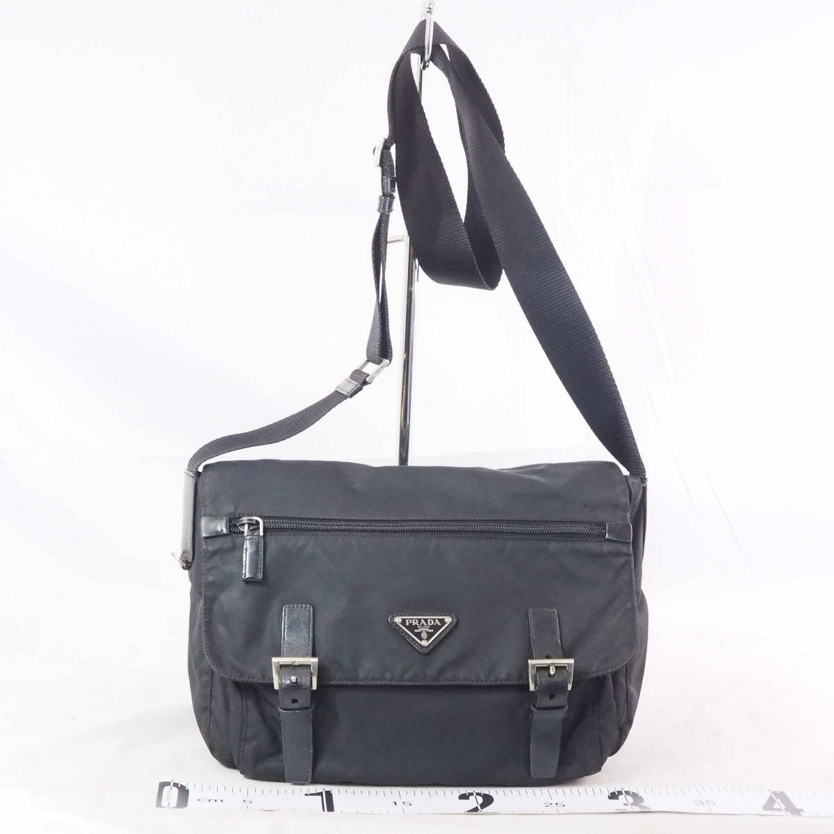 プラダ PRADA MILANO 三角ロゴ テスート ナイロン ブラック（黒） 斜め 