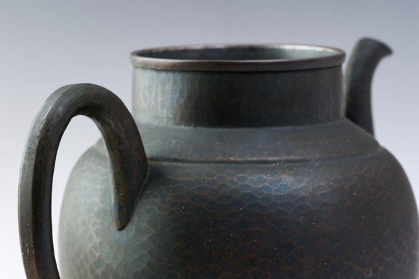 玉川堂 水差し 銅製 鎚起銅器 水注 水次 華道具 茶道具 槌目 無形文化財 日本古美術 伝統工芸 #33704 玉川堂 茶器 鎚起銅器