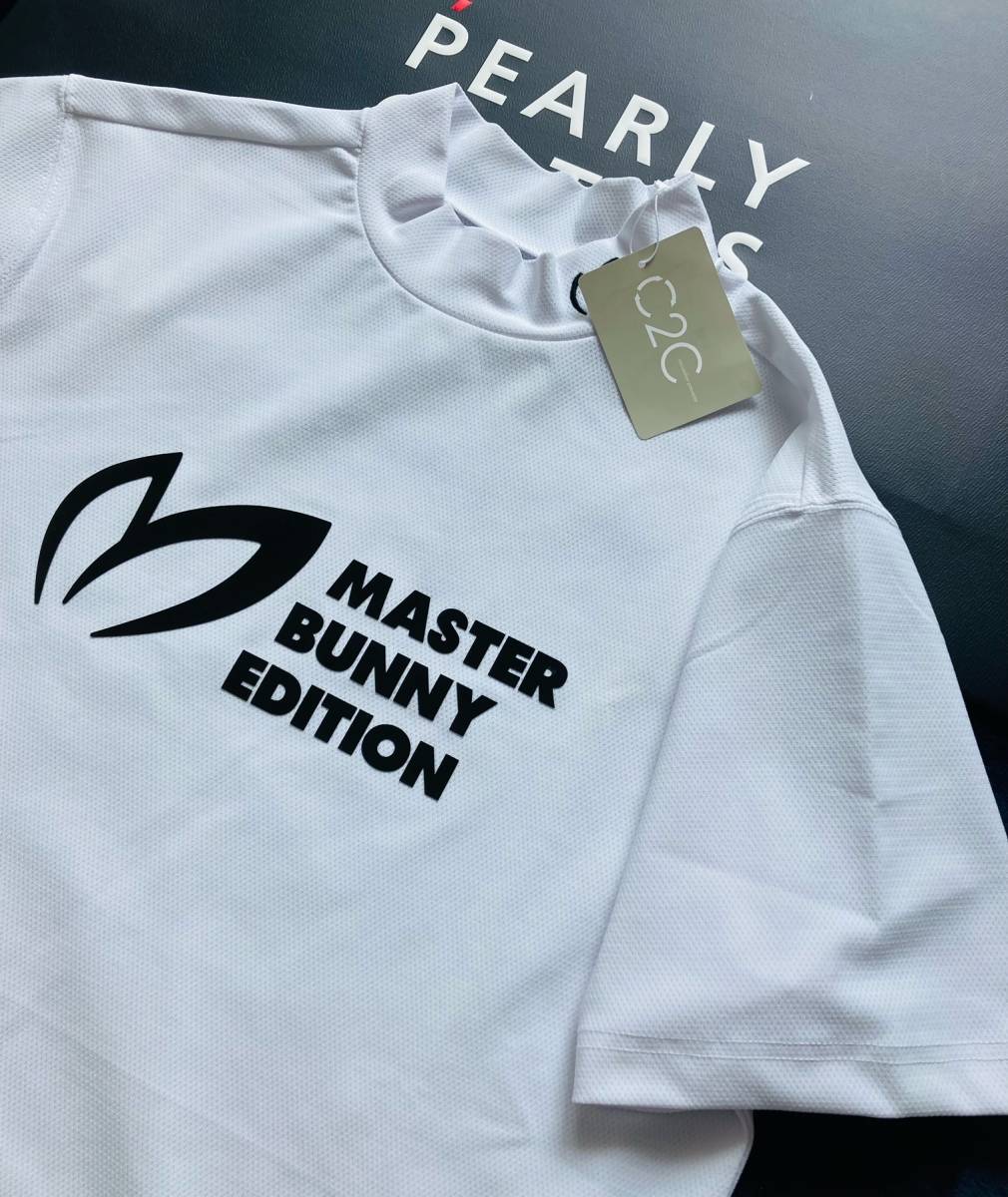新品 パーリーゲイツ マスターバニー リサイクルストレッチメッシュ ハイネックカットソー(5)サイズL/白 2023年最新モデル MASTER BUNNY