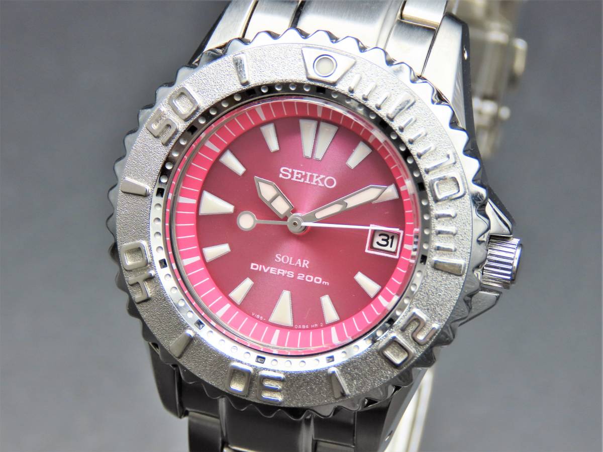 良品 1円～! 稼動品★正規品 SEIKO セイコー STBR003 プロスペックス ダイバーズ ソーラー デイト 純正ブレス レディース腕時計 TTKLG1582