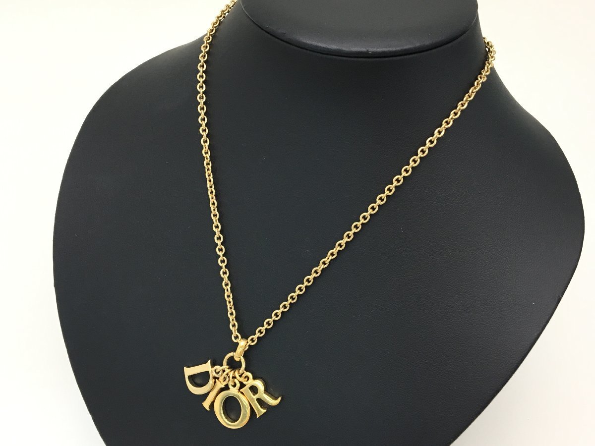 クリスチャンディオール DIORロゴ ネックレス ゴールド アクセサリー 
