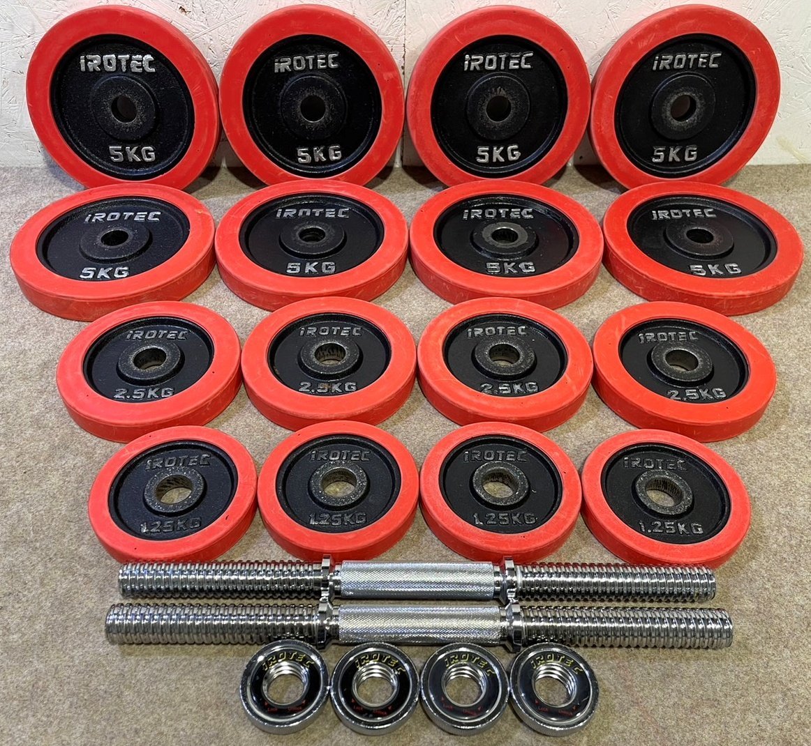 iROTEC ラバー付ダンベルプレート10kg 2枚セット② iROTEC ラバー付