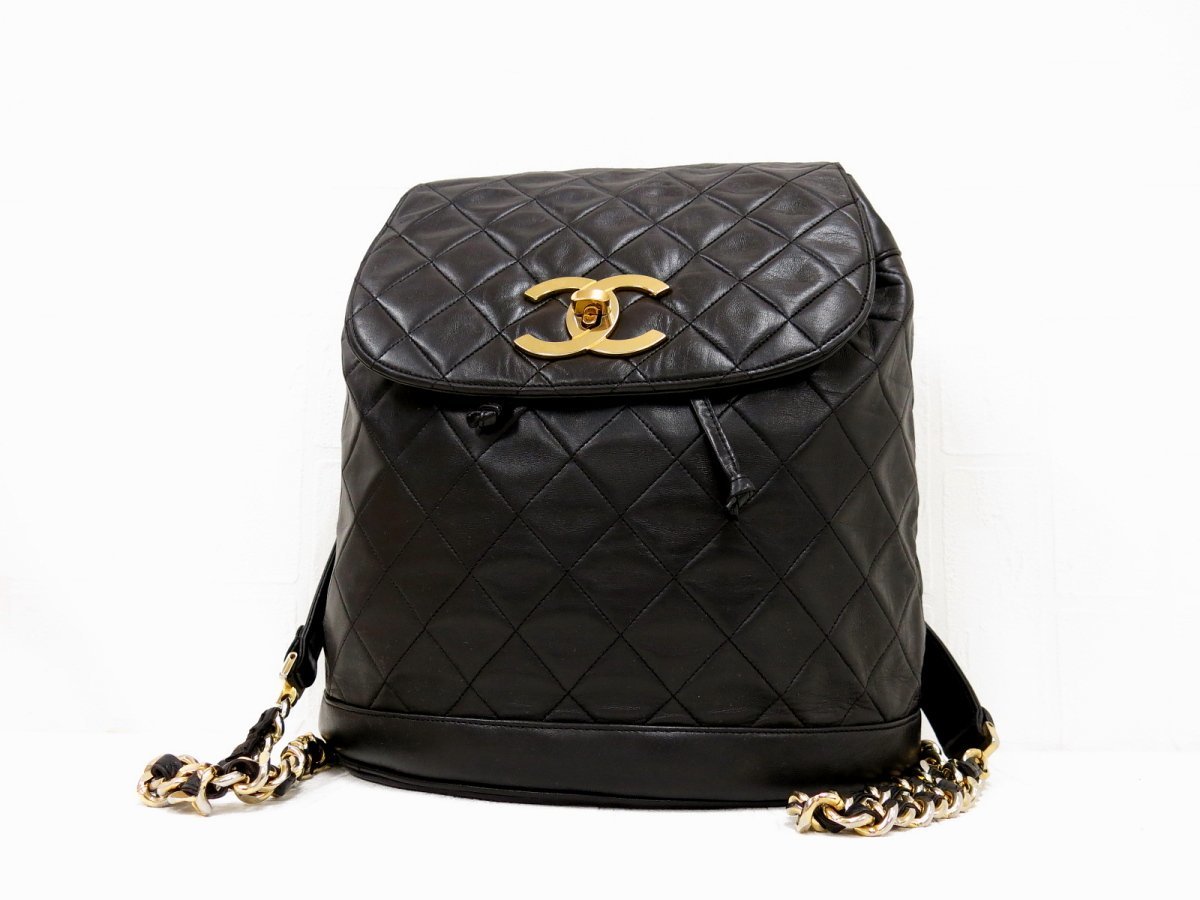 豊富な，得価 CHANEL シャネル マトラッセ ラム レザー 本革 チェーン リュック サック バックパック ブラック ゴールド金具 A2284(リュックサック)｜売買されたオークション情報、yahooの商品情報をアーカイ かばん、バッグ
