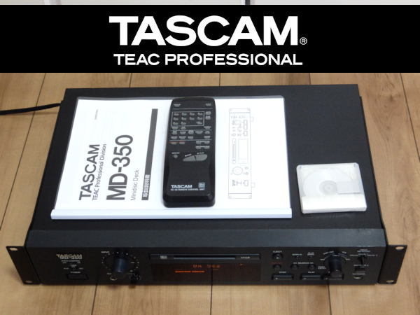 【美品】TASCAM MD-350 タスカム MDデッキ リモコン付き ④ ☆02 完動美品 TASCAM MD-350 MDLP対応 業務用MDデッキ 取