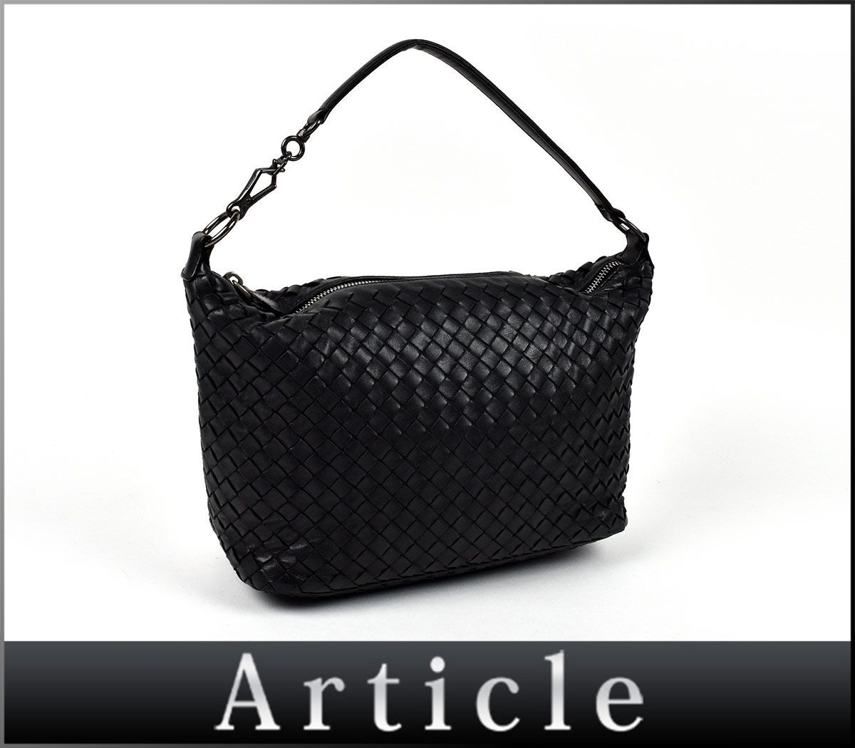 155891◇ BOTTEGA VENETA ボッテガ ヴェネタ イントレチャート ショルダーバッグ 型掛け 239988 レザー 革 ブラック 黒 レディース/ B