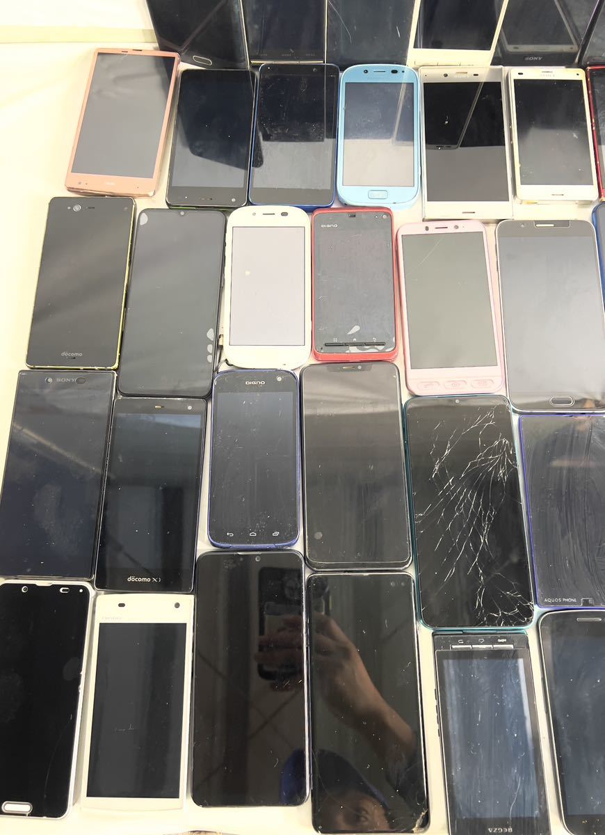 0824-119】 【1円〜】スマートフォン59台まとめ ジャンク スマホ 
