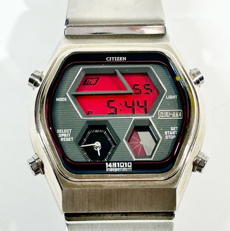 新品電池 稼働 CITIZEN アナデジ QZメンズ シルバー 【公式通販】