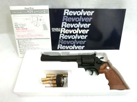 モデルガン スミス＆ウェッソン M29 6-1/2 ブラック カウンターボアードCYL HW カートリッジ×12 タナカ 箱入り ノーチェック中古 ■