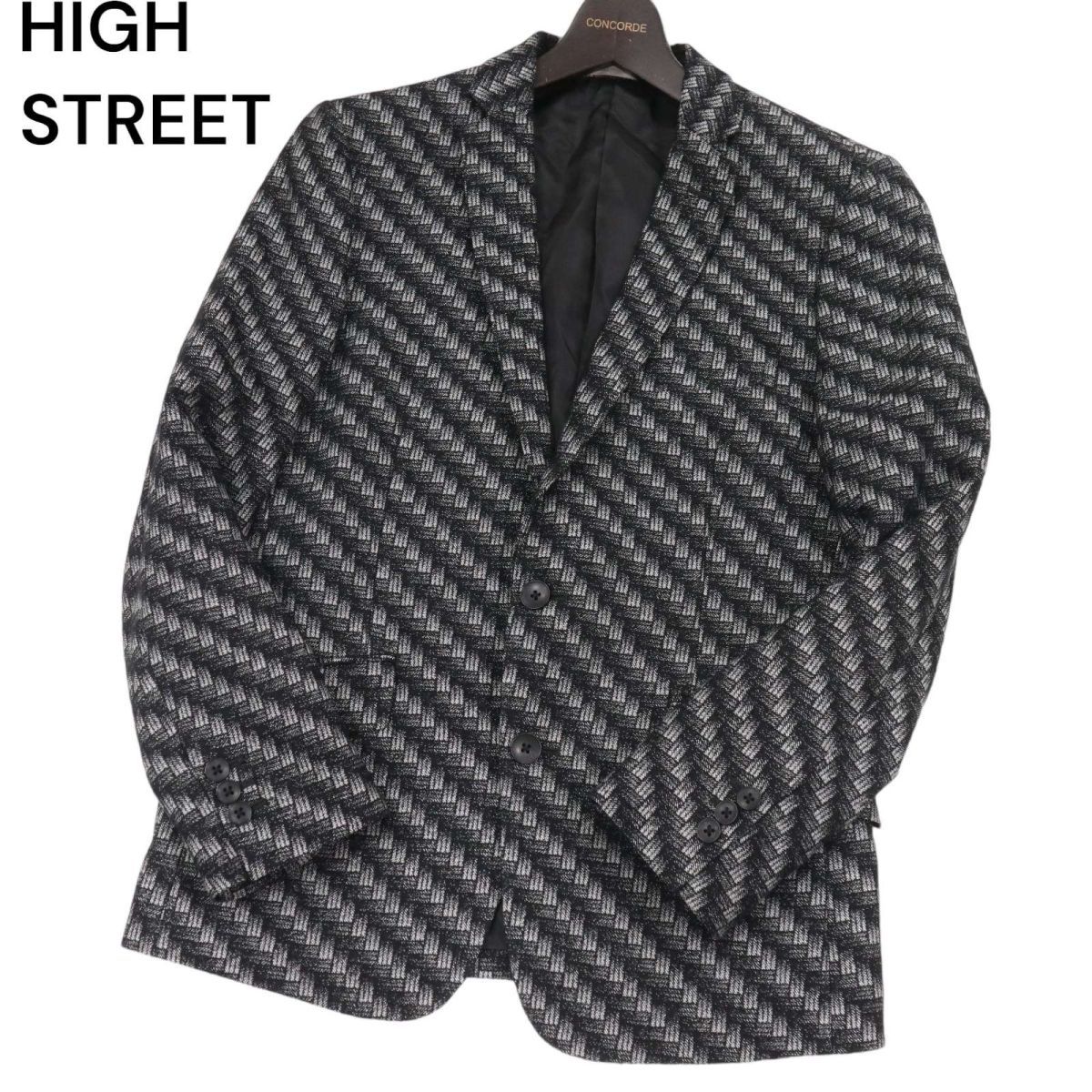 美品 19AW★ HIGH STREET ハイストリート 通年 イタリア製 LEGGIUNO生地★ ジオメタリック柄 ジャケット Sz.S　メンズ　I3T00944_8#O