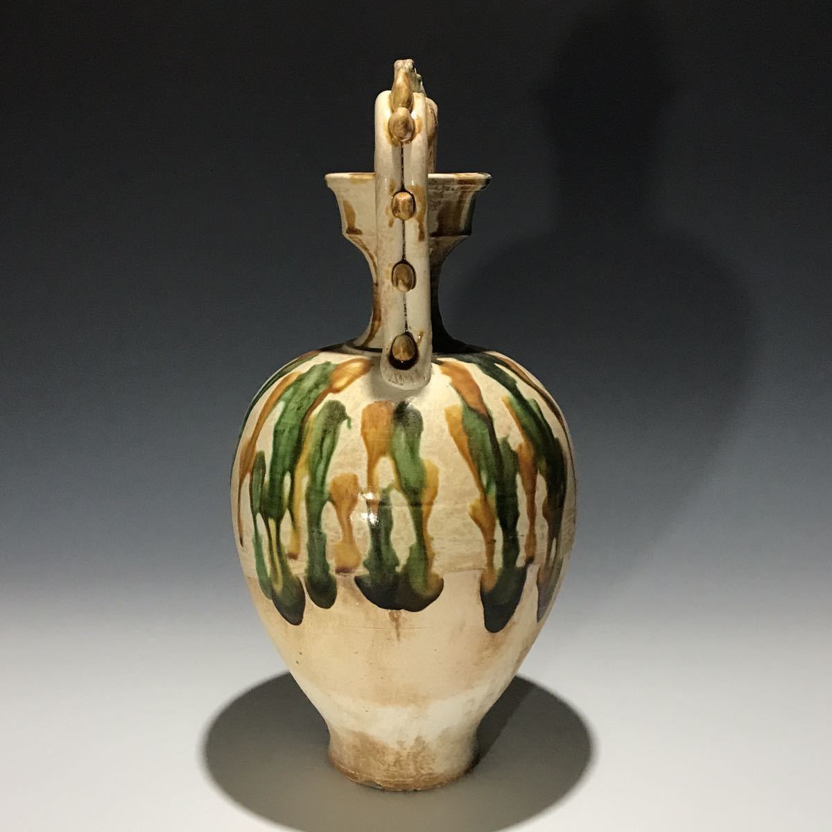 唐三彩 壺 双耳 唐物 装飾 中国美術 中国古玩 骨董 中国美術 唐物コレクター 唐時代 唐三彩双耳瓶 時代物 (唐)｜売買され