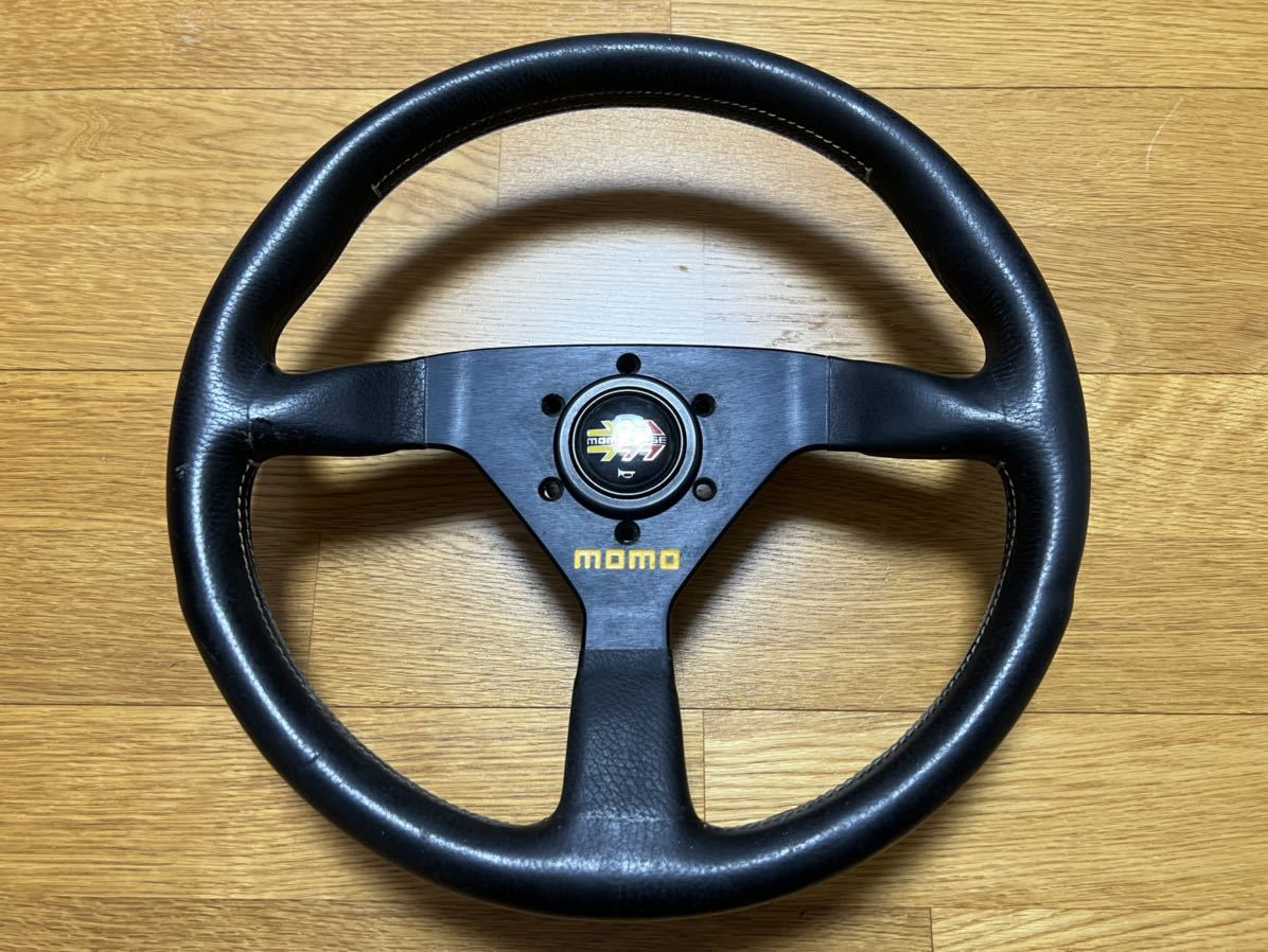 爆買い，低価】 モモ ヴェローチェ レザー ステアリング 34パイ 94年製