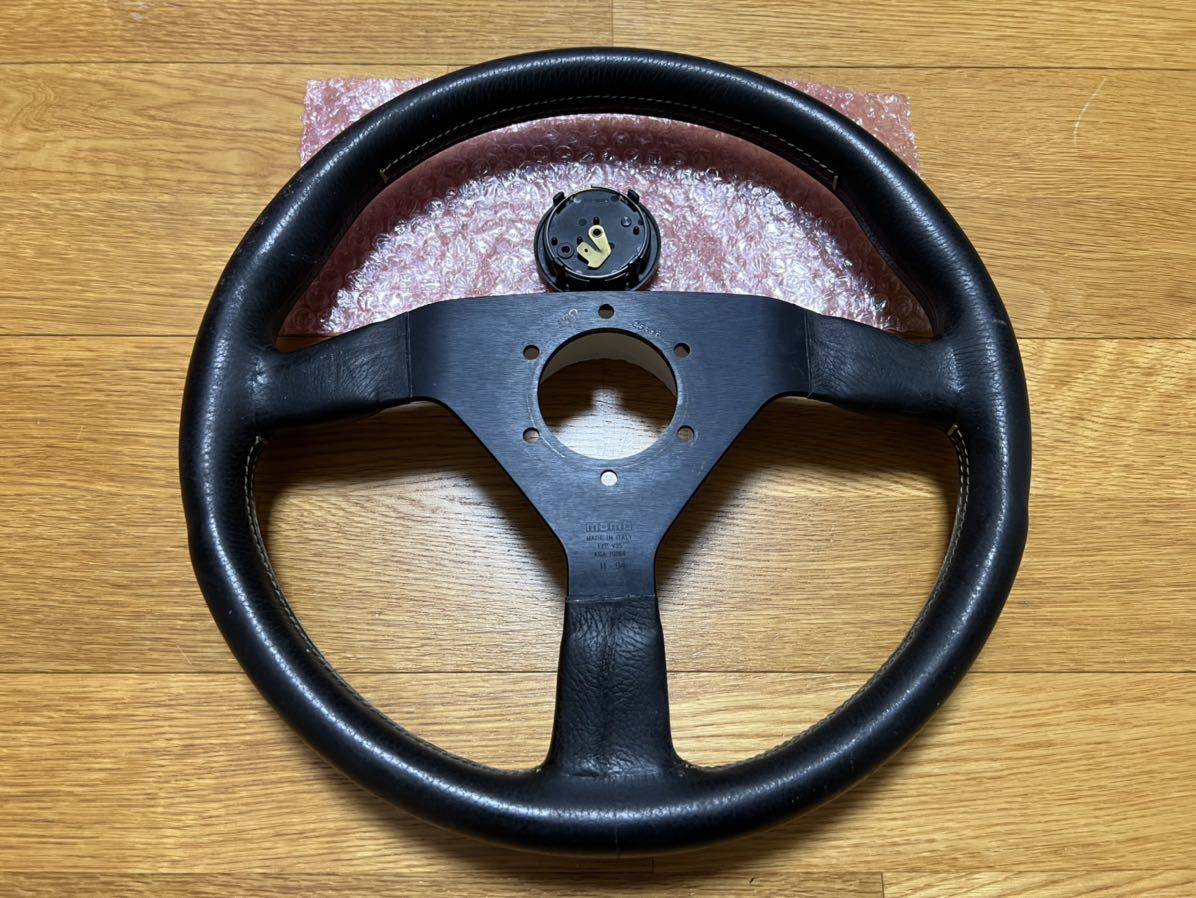 爆買い，低価】 モモ ヴェローチェ レザー ステアリング 34パイ 94年製