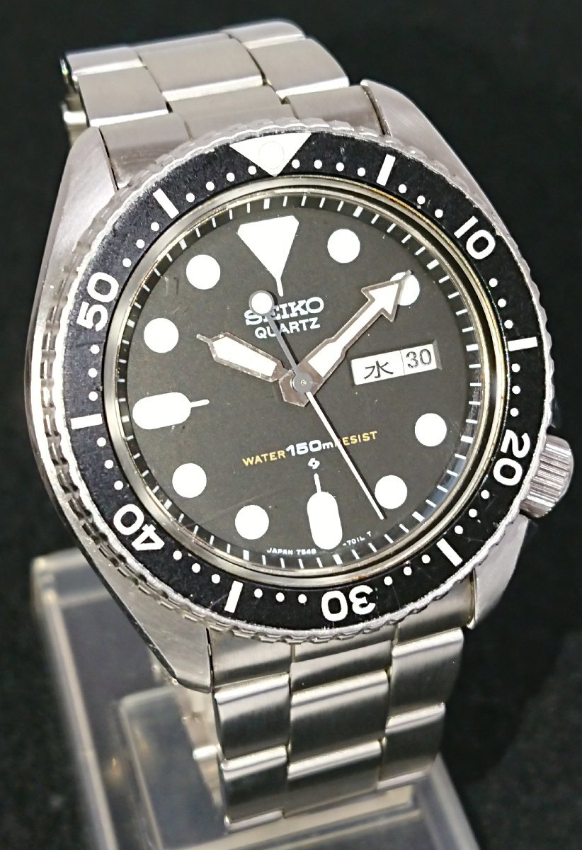 稼動品!! SEIKO/セイコー ダイバーウォッチ 7548-7000 メンズ クォーツ 腕時計 USED品