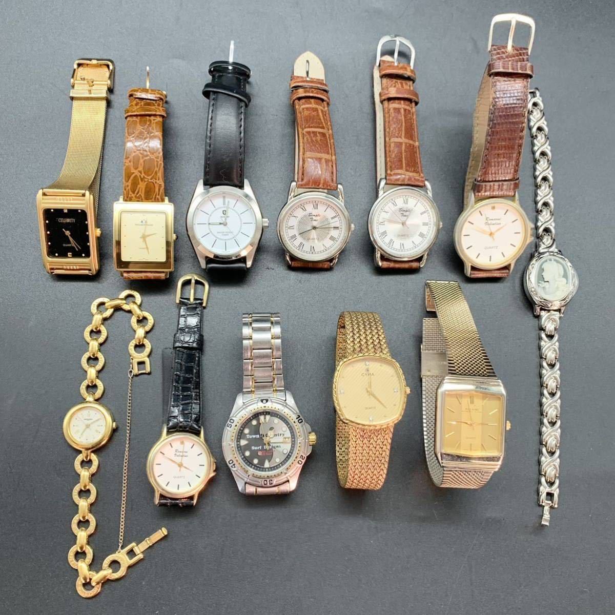FN9645A【売り切り!!】CYMA CELEBRITY Simple Timeメンズ クォーツ レディース 腕時計 まとめ 12本セット 総重量 約 718g 【ジャンク】