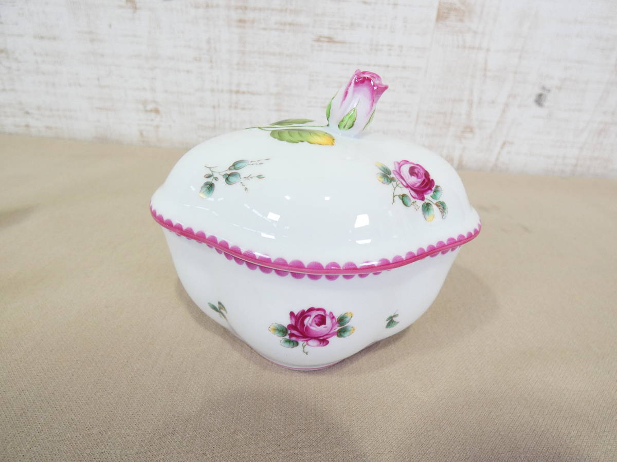 ●Richard Ginori　リチャードジノリ　アンティックローズ 小物入れ ボンボン入れ シュガーポット ＠60