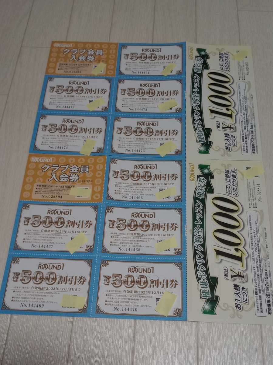 1円スタートラウンド1株主優待 5000円分+α