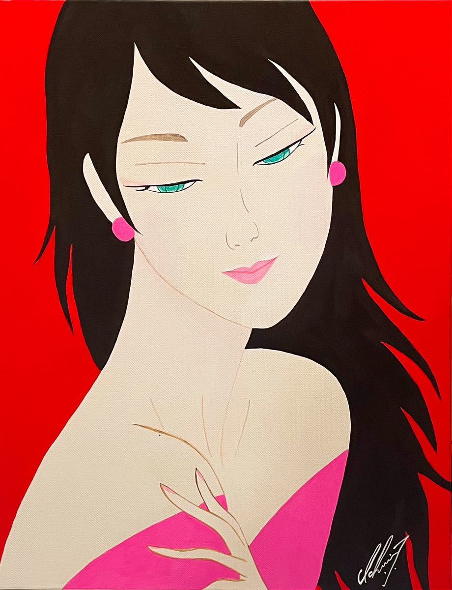 F4号手描き油彩画 鶴田一郎 額縁 未使用額 サイン 落款 ノエビア