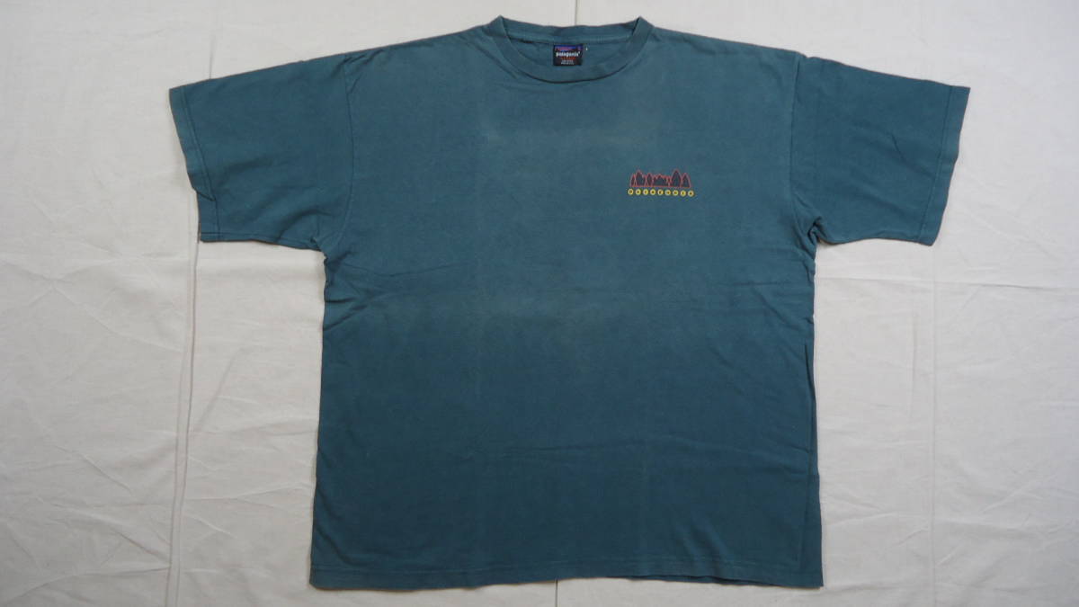 古着 patagonia 半袖Ｔシャツ 緑 XL USED パタゴニア MADE IN U.S.A. 100% COTTON レターパックライト おてがる配送ゆうパック 匿名配送