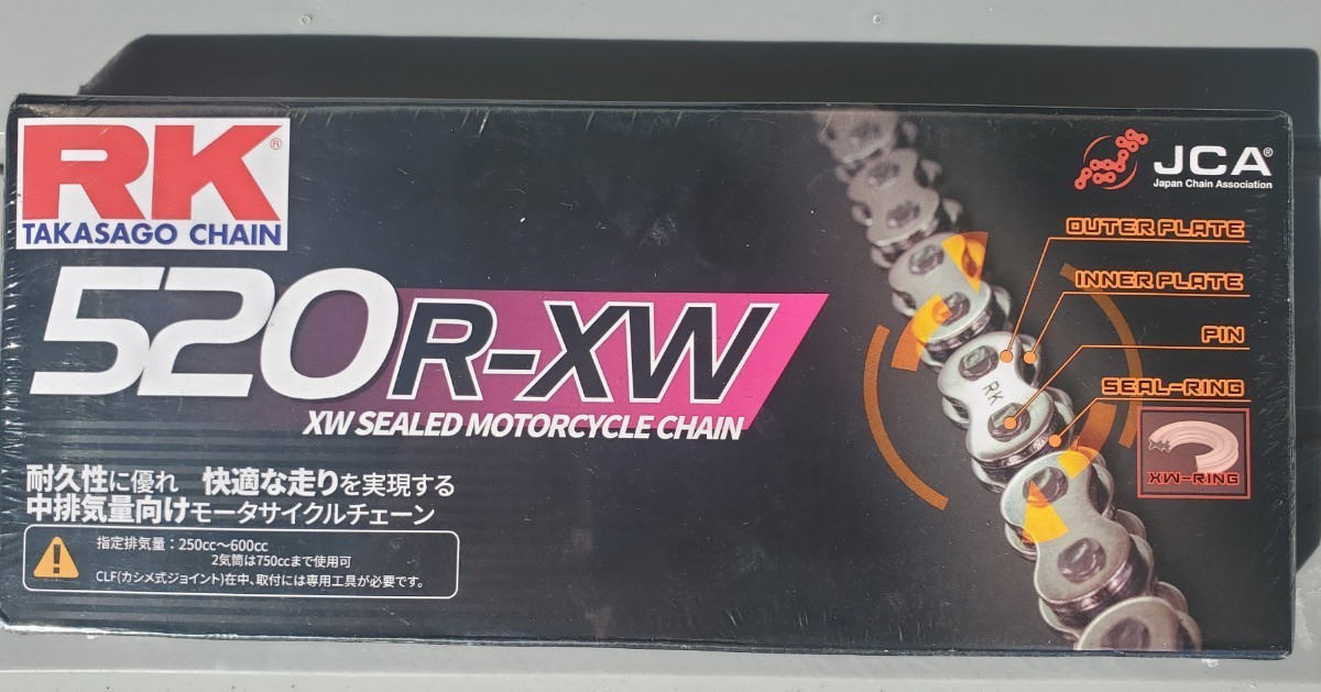 RK チェーン 520R-XW 120L 120L RK 520R-XW バイク ゴールドチェーン JP店
