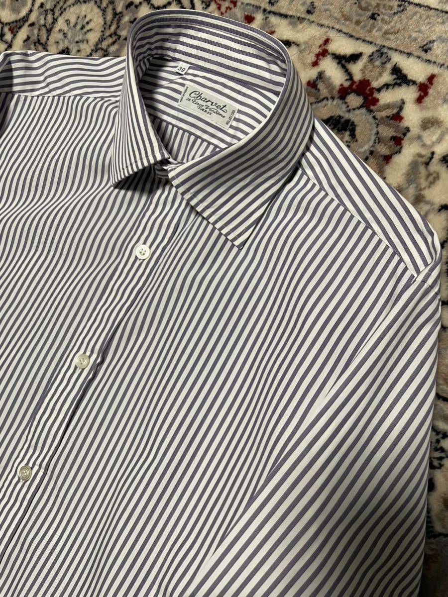Charvet シャルべ ストライプシャツ Turnbull&Asser FRAY フランス製(M 