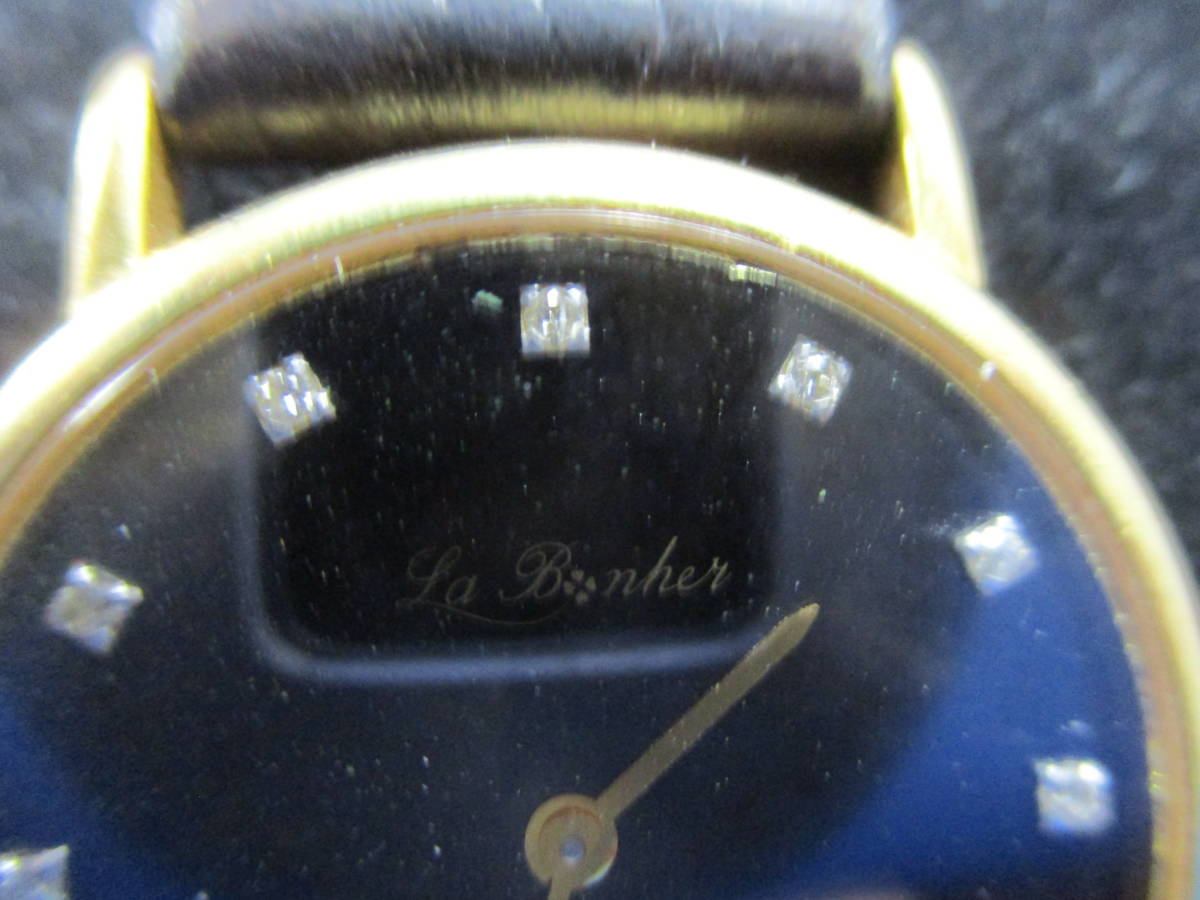 稼働品 18K 金無垢 総重量約31.7g La Bonher ラボナール クオーツ 
