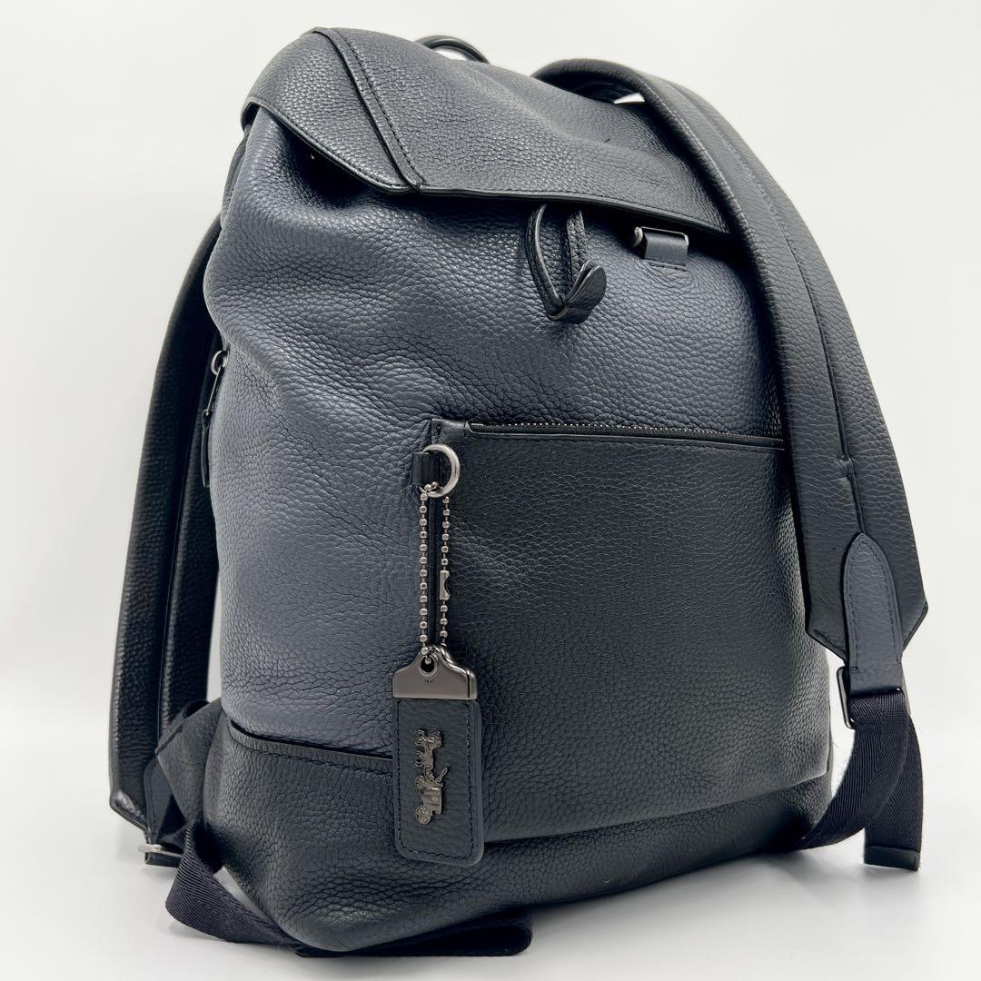 １円極美品コーチ　リュック　マンハッタン A4収納　ノートPC可　 オールレザー・本革 スウェード　ユニセックス　メンズ　ビジネス