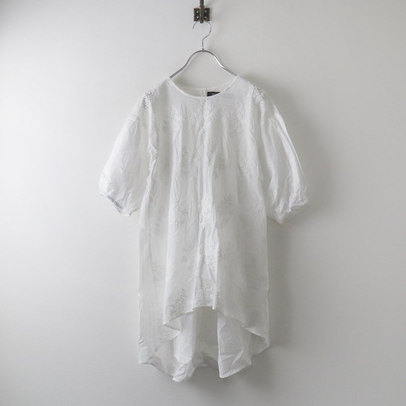 ミズイロインド mizuiro ind フラワー刺繍 レース プルオーバー 